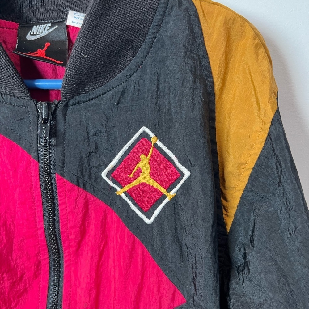 Vintage 1992 Nike Michael Air Jordan Jumpman Windbreaker Jacket Medium Kids 5-6 - Picture 5 of 8
